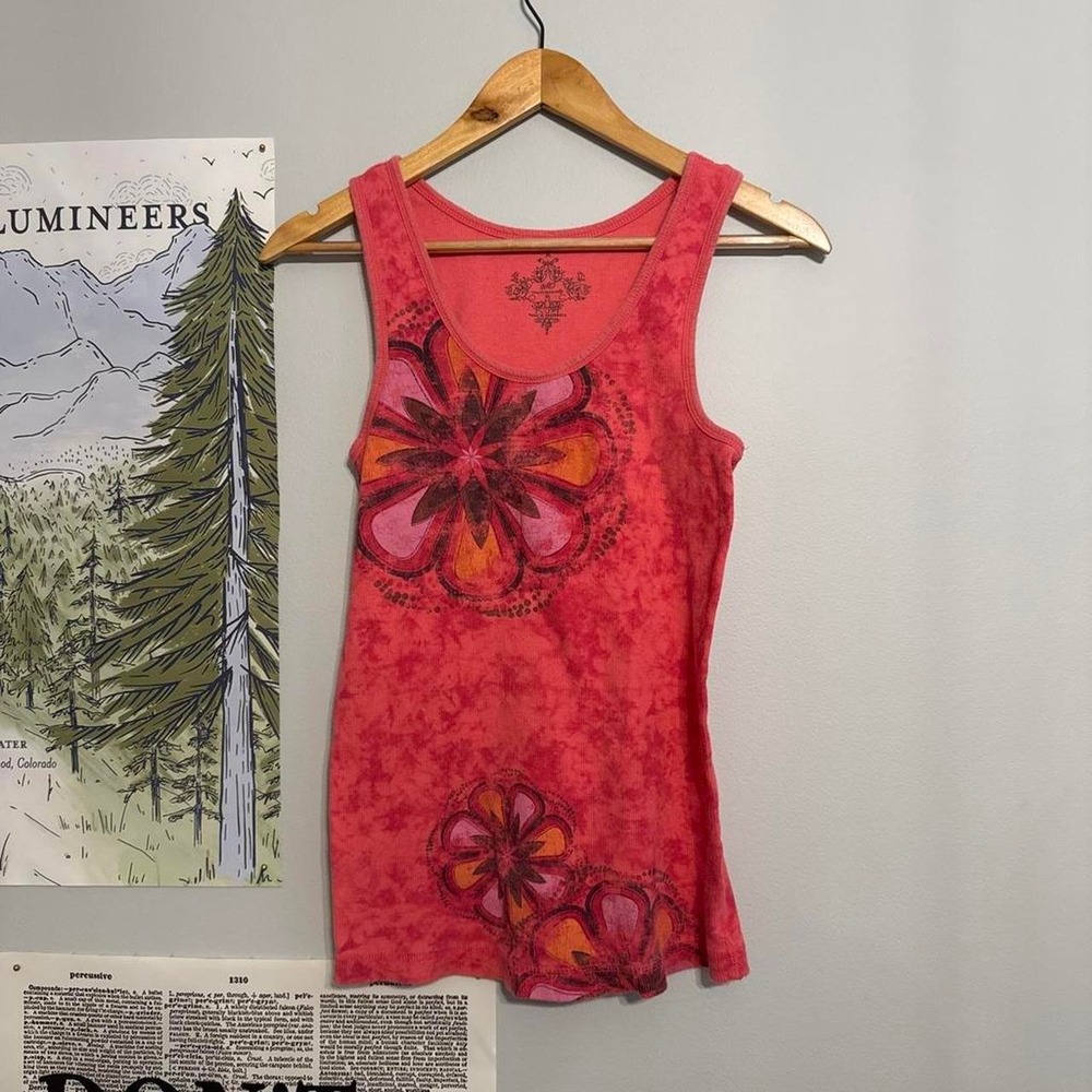 Y2K SO Wear‎ It Declare It Tie Dye Floral Tank Top